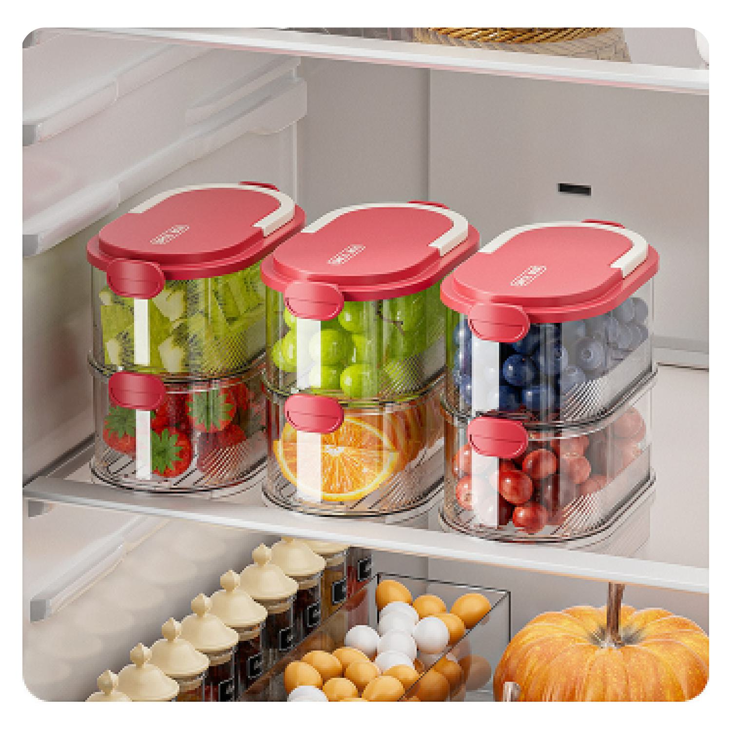 Contenedor Apilable De 4 Niveles, Transparente, Para Almacenar Alimentos, Con Cierre Hermético