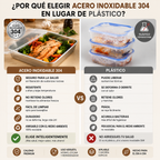 ✨Caja para alimentos de acero inoxidable alemán 304 (25 x 20 x 6 cm)