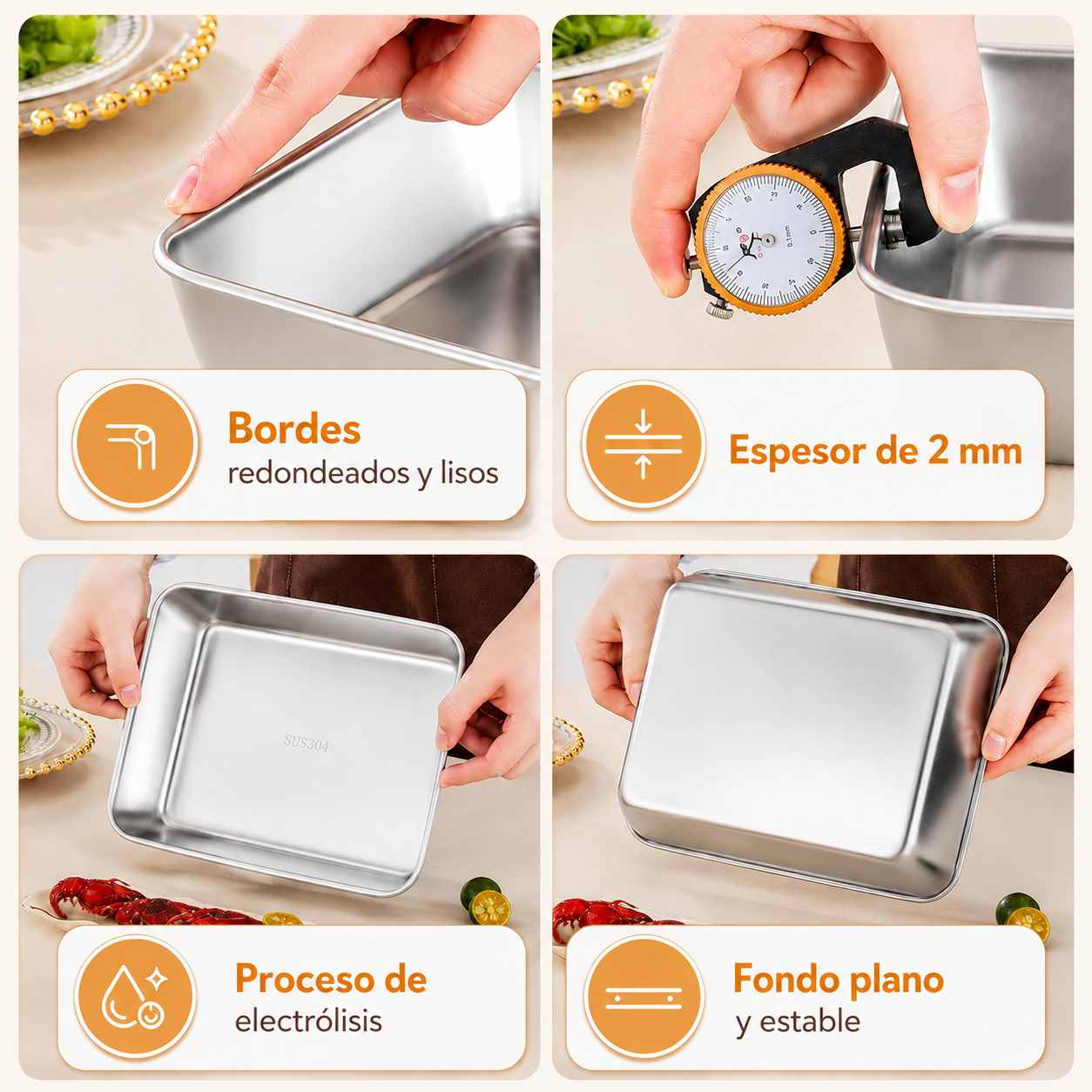 Llévate 12, paga 6 | Tuppers de acero inoxidable 304, 2000 ml