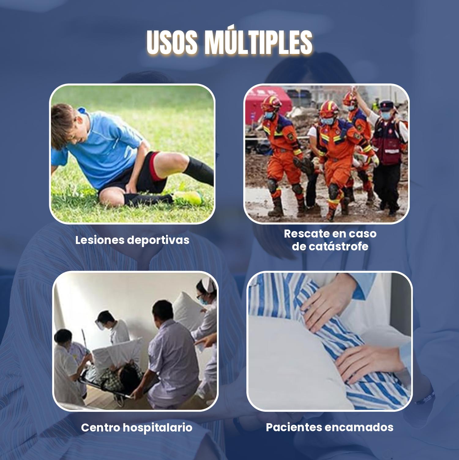 ✔️ Tabla de transferencia de pacientes con 6 asas reforzadas, almohadilla médica multiusos para camas, ancianos