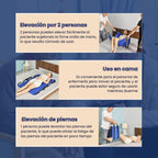 ✔️ Tabla de transferencia de pacientes con 6 asas reforzadas, almohadilla médica multiusos para camas, ancianos