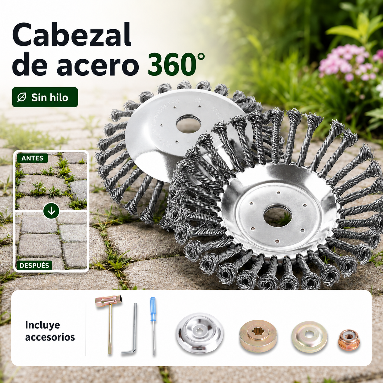 Disco de Alambre de Acero para Desbrozadora | Compatible Universal