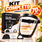 Kit Visera Protectora Facial Completa + 3 Filtros de Aire | Protección EN166