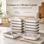 Set Tuppers Herméticos — Acero Inoxidable Alemán
