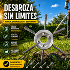 🇪🇸 Cabezal De Desbrozadora Con 6 Cuchillas De Acero Trenzado