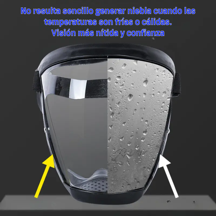 La visera protege la cara, los ojos y las vías respiratorias durante el trabajo