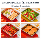 Bandeja de Acero Inoxidable 304 con Tapa Hermética (2.1 L – 26 × 20 × 6 cm) | ¡70% DE DESCUENTO!