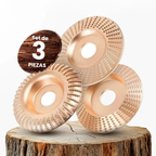 ✨Juego De 3 Discos De Desbaste De Acero Al Carbono Resistente Para Madera (Plano – Curvo – Inclinado)