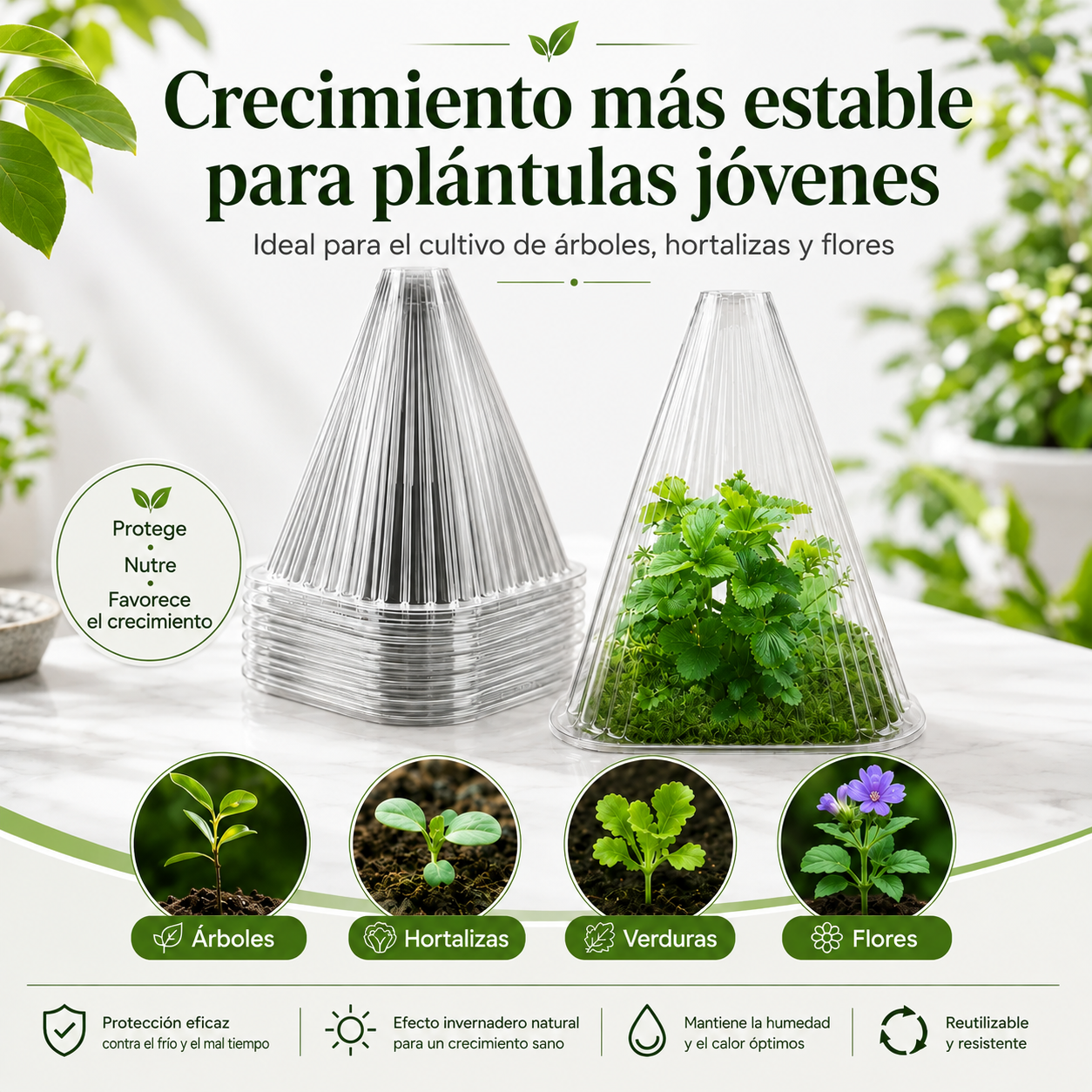 🌱 Cubierta Protectora para Plantas – Reutilizable y Fácil de Instalar