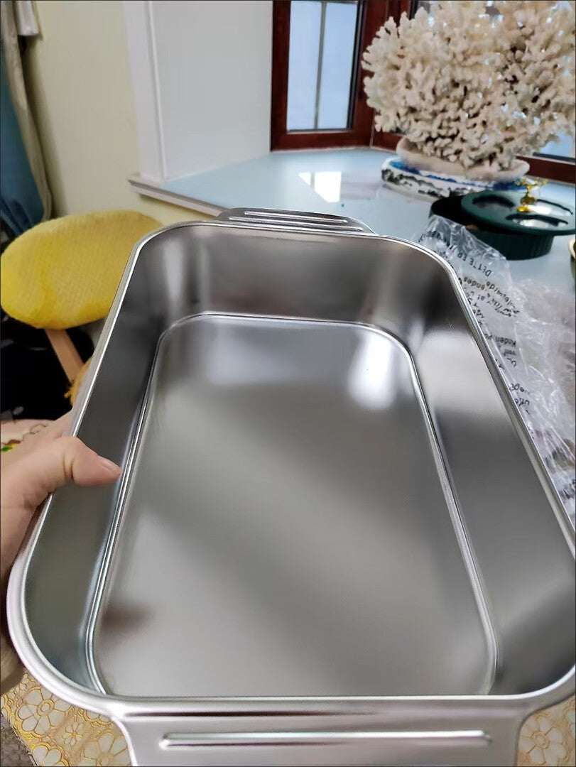 🇪🇸 Bandeja de cocción directa de acero inoxidable 304 macizo de Alemania (3.5 Litros)