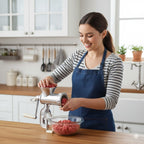 ⚡ Picadora de carne manual doméstica con embutidora de salchichas, compacta y práctica