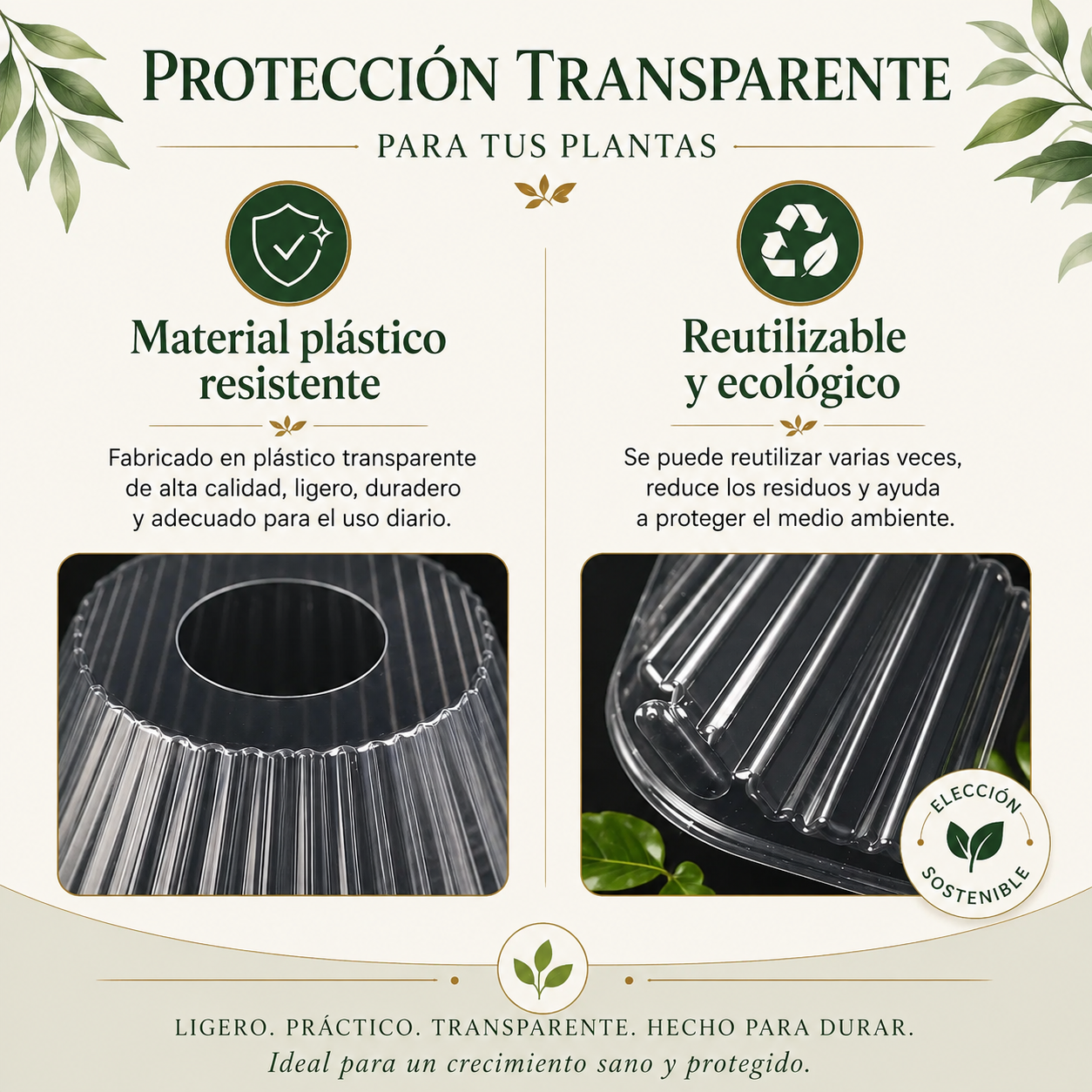 🌱 Cubierta Protectora para Plantas – Reutilizable y Fácil de Instalar