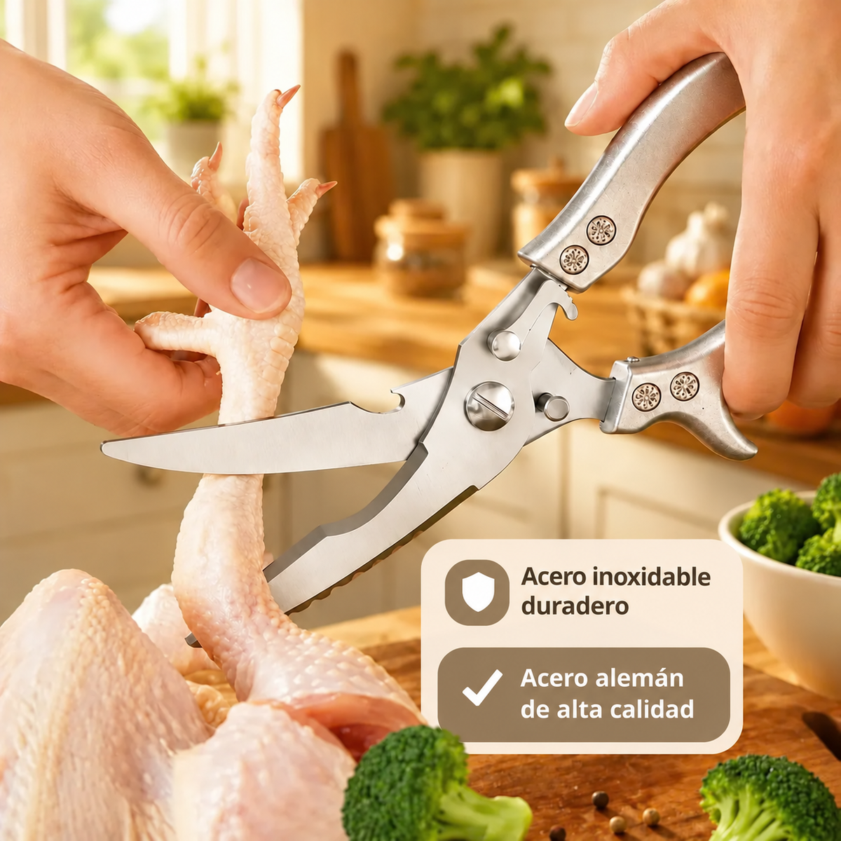 🎁 70% DE DESCUENTO | Tijeras de cocina de acero alemán premium