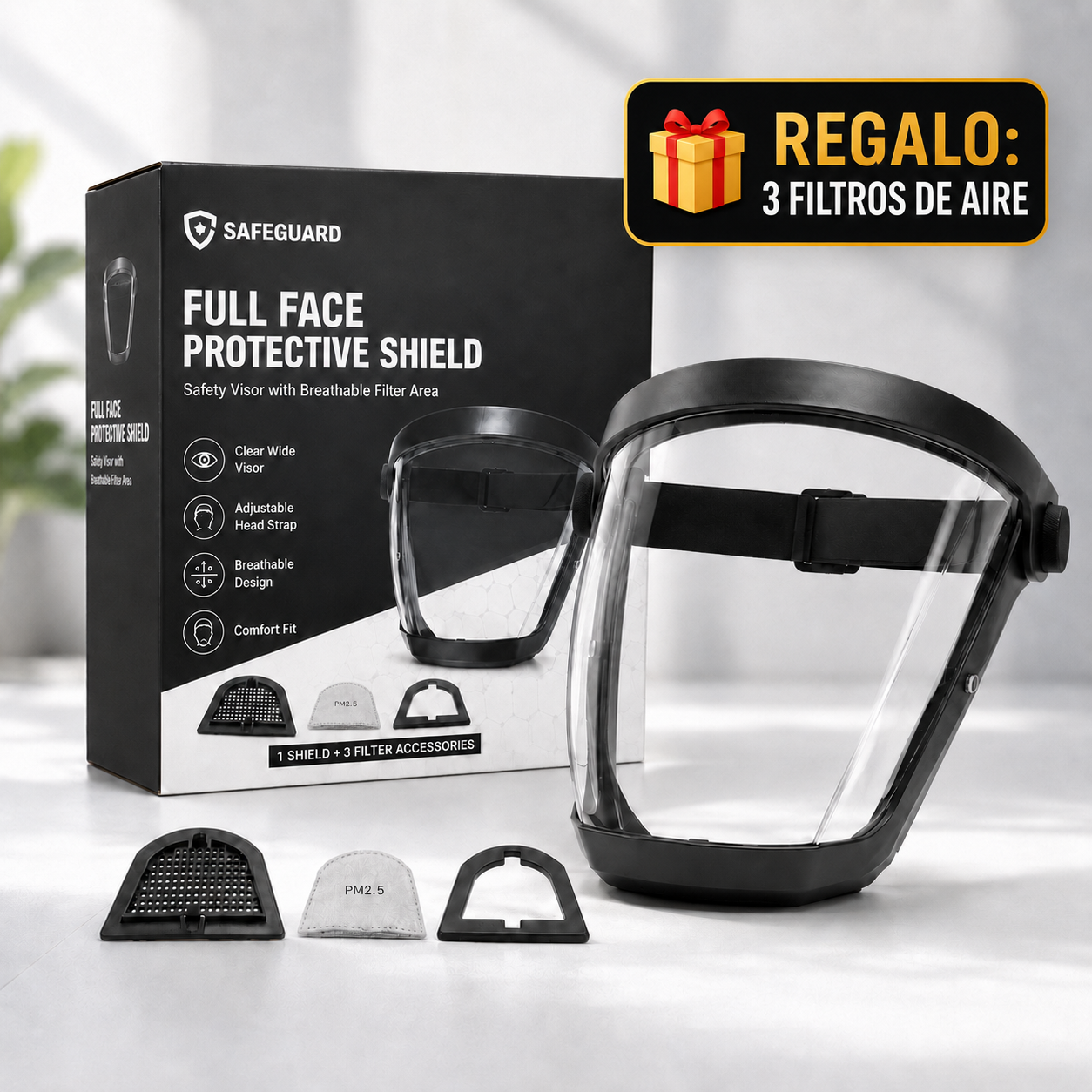 Máscara de protección para el rostro y las vías respiratorias.