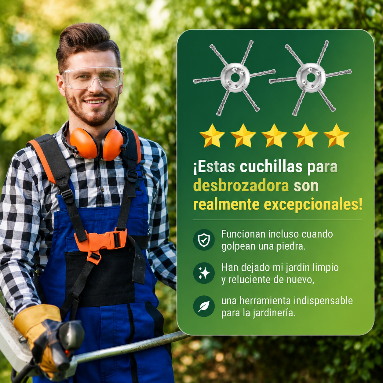 ✨Cabezal De Desbrozadora Con 6 Cuchillas De Acero Trenzado