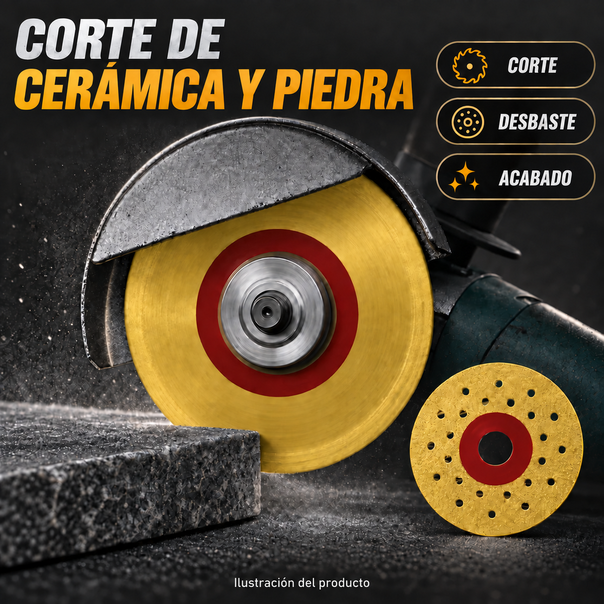 💎 DISCO DE CORTE Y DESBASTE DE DIAMANTE 2 EN 1 MULTIFUNCIONAL PREMIUM
