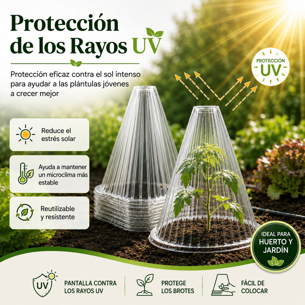 🌱 Cubierta Protectora para Plantas – Reutilizable y Fácil de Instalar