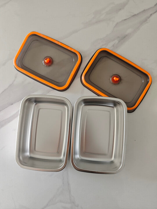 🇪🇸 (6 + 3 GRATIS) Recipientes para alimentos de acero inoxidable alemán 316 con tapa al vacío