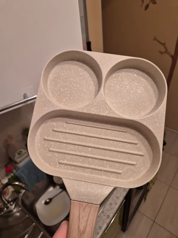 🇪🇸 Sartén de piedra de 4 capas antiadherente, multifuncional con diseño moderno de 3 ángulos