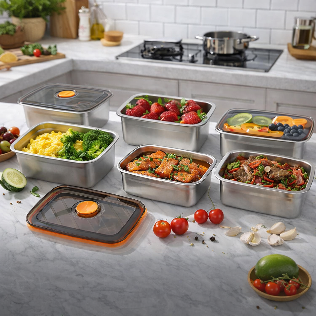 🇪🇸 (6 +🎁3 GRATIS) Caja para alimentos de acero inoxidable 316