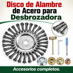 Disco de Alambre de Acero para Desbrozadora — Corte 360° | Compatible Universal