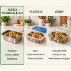 70% OFF | Tuppers de acero inoxidable 304, 2400 ml