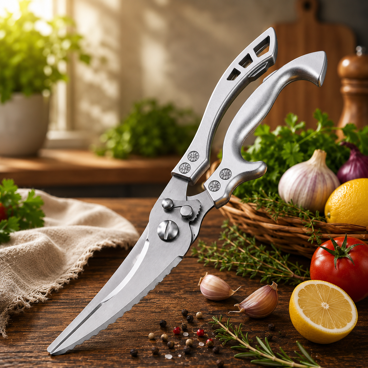 Tijeras de cocina de acero alemán premium