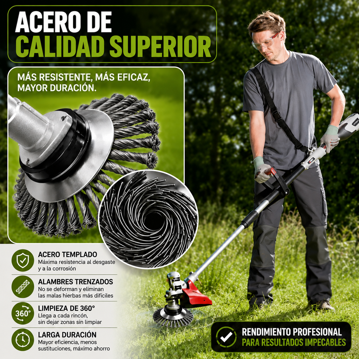 Disco de Alambre de Acero para Desbrozadora | 7 ACCESORIOS