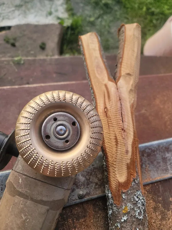 ⚡ Juego de 3 discos de desbaste de acero al carbono resistente para madera (Plano – Curvo – Inclinado)