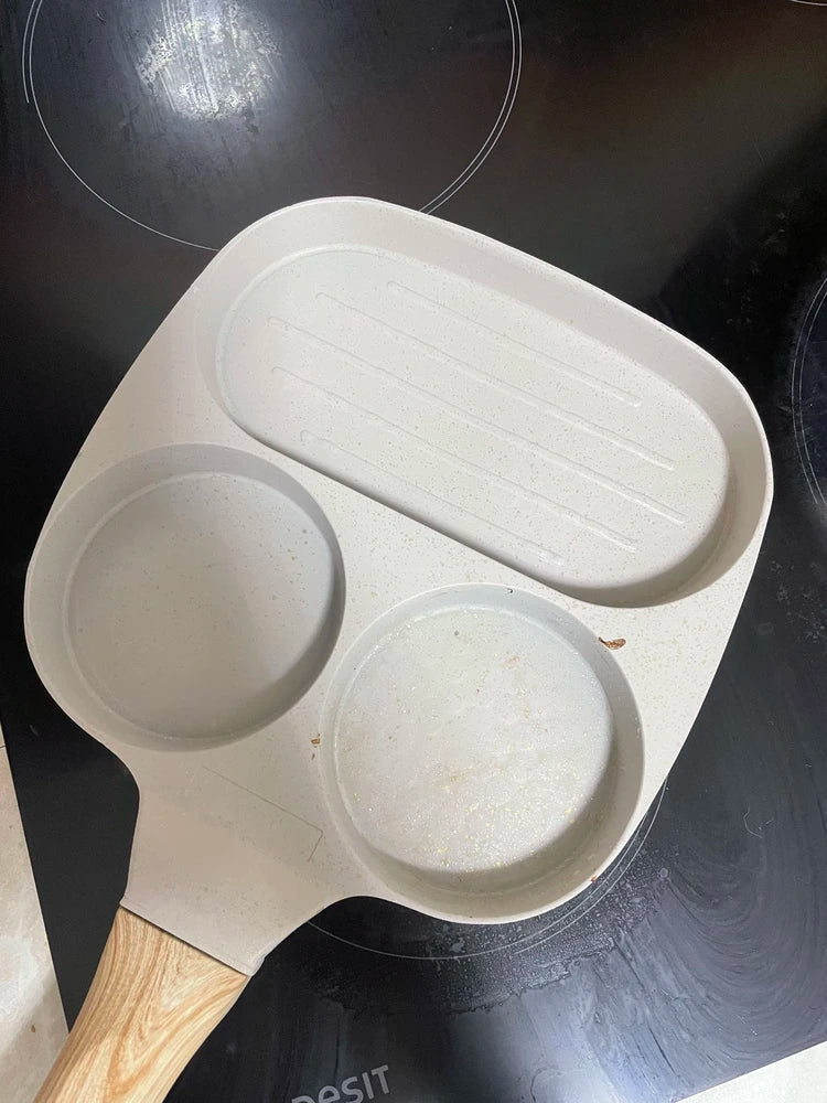 🇪🇸 Sartén de piedra de 4 capas antiadherente, multifuncional con diseño moderno de 3 ángulos