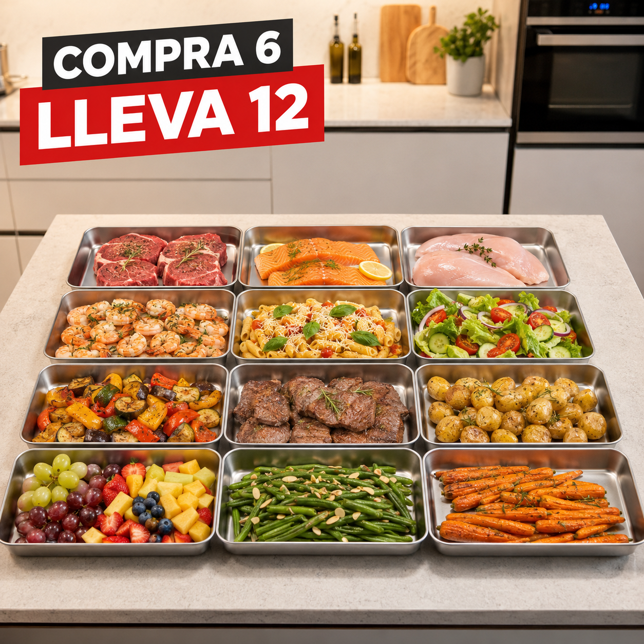 ❄️ Llévate 12, Paga 6 | Tupper Hermético Acero Inoxidable 304