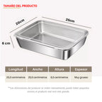 ✨Caja para alimentos de acero inoxidable alemán 304 (25 x 20 x 6 cm)