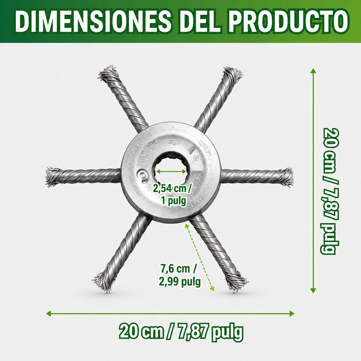 🇪🇸 Cabezal De Desbrozadora Con 6 Cuchillas De Acero Trenzado