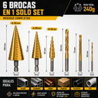 TitanDrill™ – Juego De Brocas Escalonadas De Titanio (6 Brocas Multifuncionales)