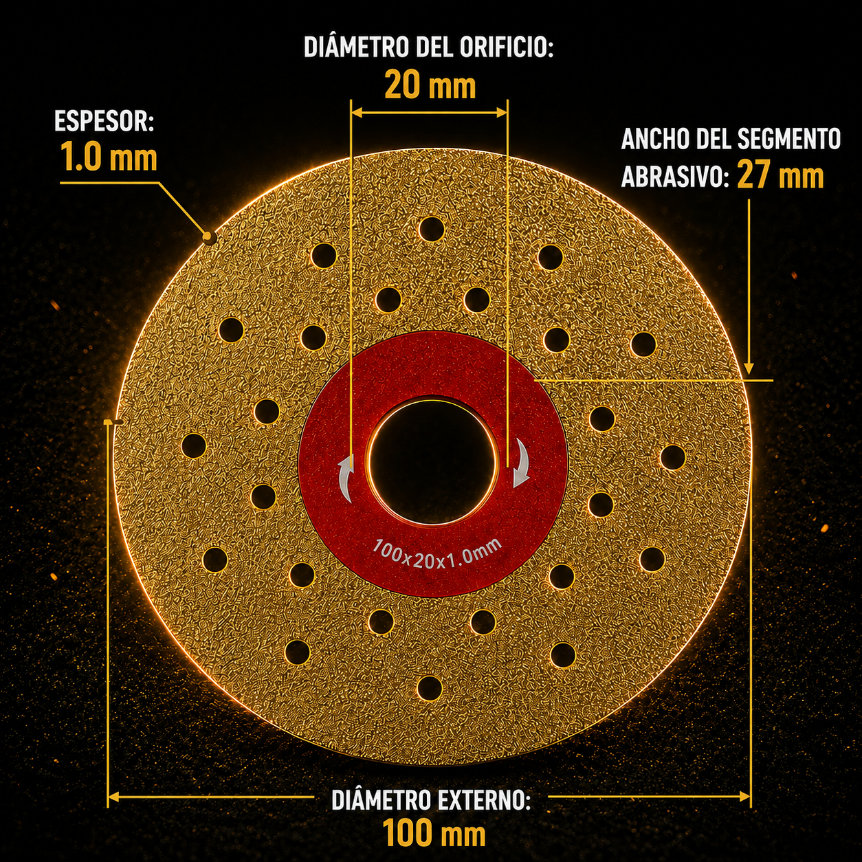 Juego de discos diamantados multifunción 2 en 1 para cortar y desbastar