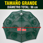 ✨Red de pesca plegable tipo trampa de 96 cm | 16 entradas | Agua dulce