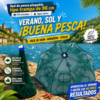 ✨Red de pesca plegable tipo trampa de 96 cm | 16 entradas | Agua dulce