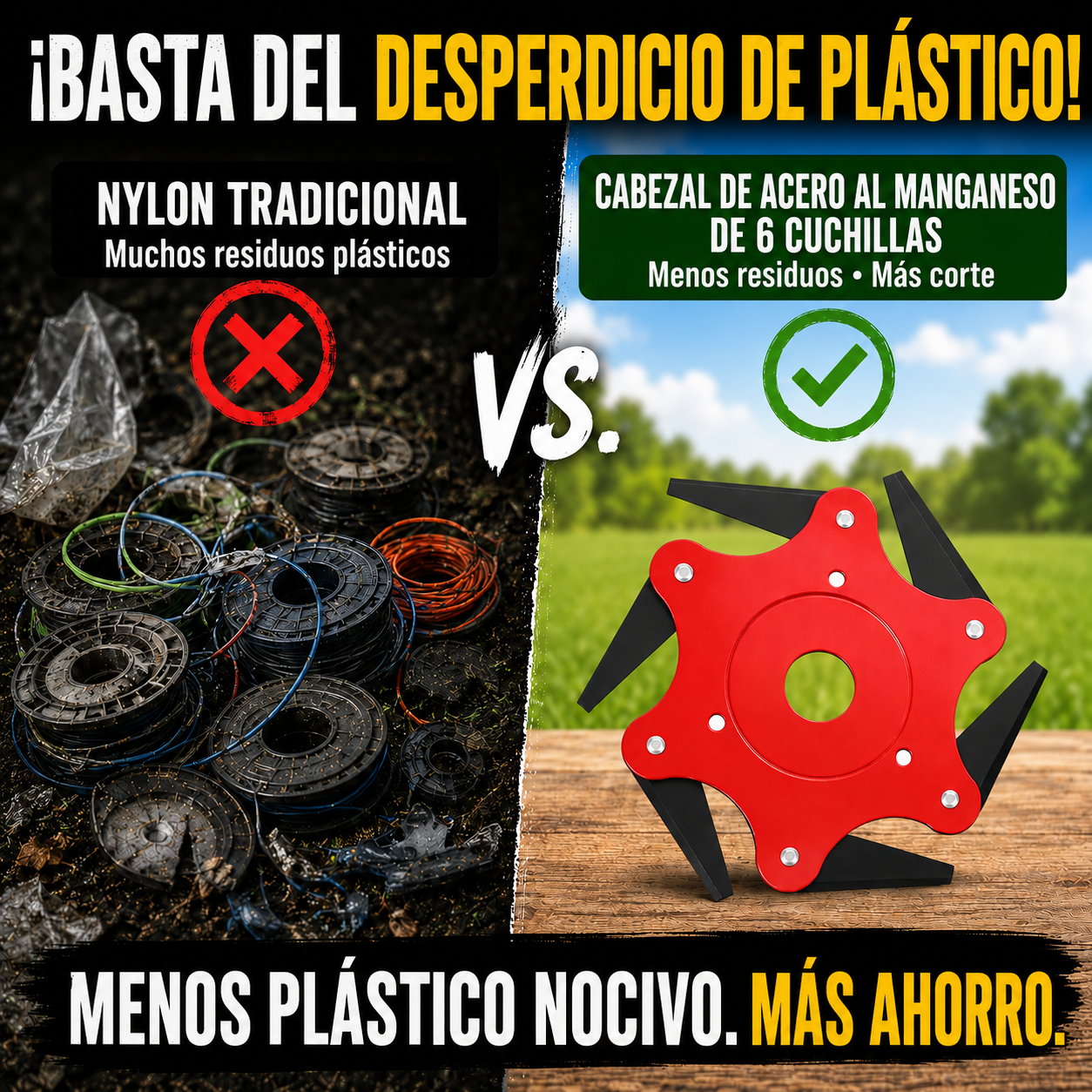 6Blade – Cabezal de corte con 6 cuchillas de acero al manganeso