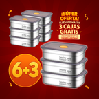 🇪🇸 (6 + 3 GRATIS) Recipientes para alimentos de acero inoxidable alemán 316 con tapa al vacío