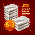 🇪🇸 (Compra 6 + 3 gratis) Cajas para alimentos de acero inoxidable alemán 304