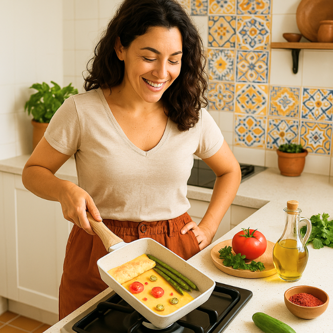 🇪🇸 Sartén cuadrada de piedra multifuncional antiadherente, apta para cocinas de inducción IH