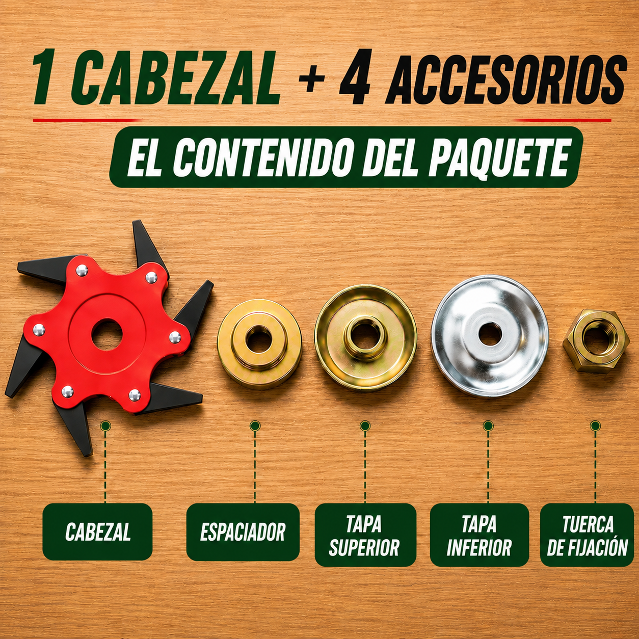6Blade – Cabezal de corte con 6 cuchillas de acero al manganeso